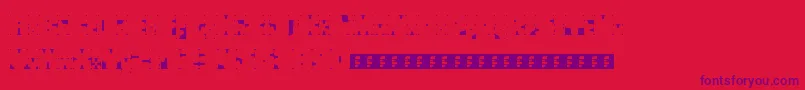 Czcionka Squarescribed – fioletowe czcionki na czerwonym tle