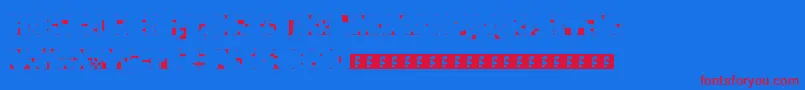 Czcionka Squarescribed – czerwone czcionki na niebieskim tle