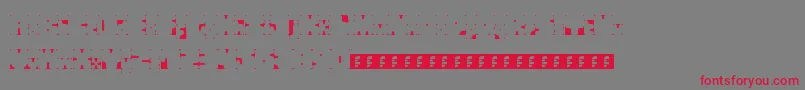 Squarescribed-Schriftart – Rote Schriften auf grauem Hintergrund
