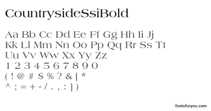 Шрифт CountrysideSsiBold – алфавит, цифры, специальные символы