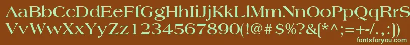 CountrysideSsiBold-fontti – vihreät fontit ruskealla taustalla
