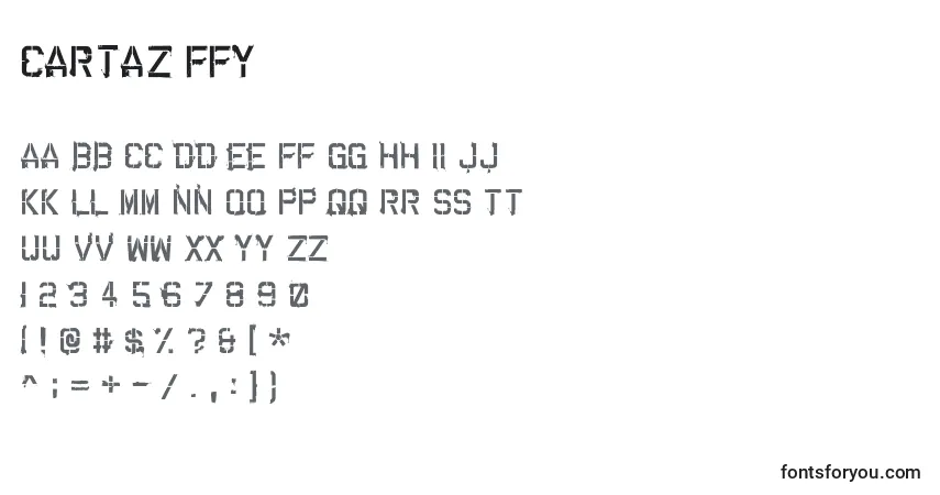 Czcionka Cartaz ffy – alfabet, cyfry, specjalne znaki