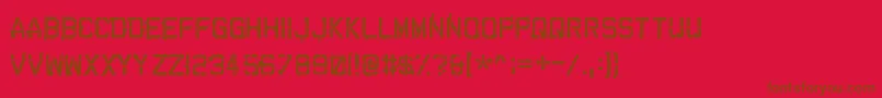 Cartaz ffy-Schriftart – Braune Schriften auf rotem Hintergrund