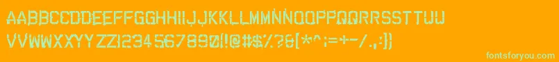 Fonte Cartaz ffy – fontes verdes em um fundo laranja