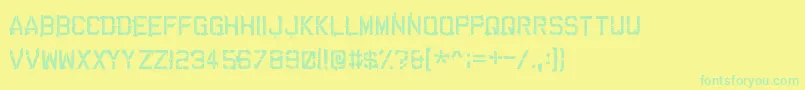 Cartaz ffy-Schriftart – Grüne Schriften auf gelbem Hintergrund
