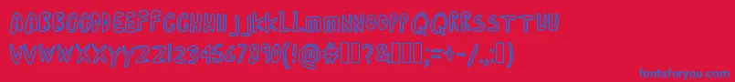 CartoonAdventures Font – Blue Fonts on Red Background