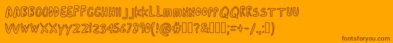 Saiba mais sobre a fonte CartoonAdventures Fonte CartoonAdventures – fontes marrons em um fundo laranja