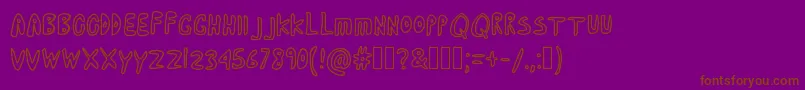 CartoonAdventures Font – Brown Fonts on Purple Background