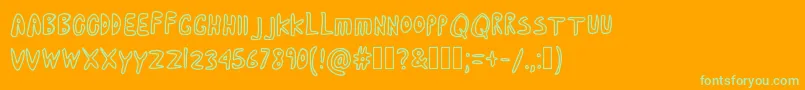 CartoonAdventures Font – Green Fonts on Orange Background