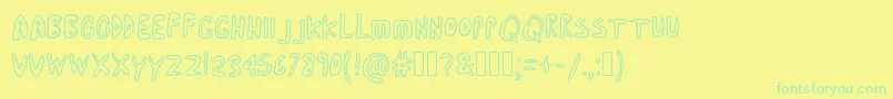 CartoonAdventures Font – Green Fonts on Yellow Background