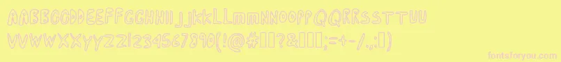 CartoonAdventures Font – Pink Fonts on Yellow Background