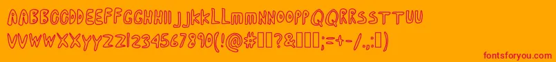 CartoonAdventures Font – Red Fonts on Orange Background