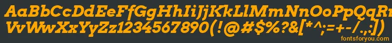 フォントArvo ffy – 黒い背景にオレンジの文字