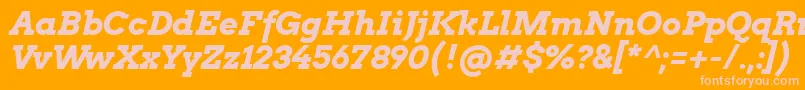 Arvo ffy Font – Pink Fonts on Orange Background