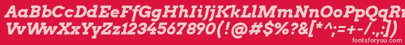 フォントArvo ffy – 赤い背景にピンクのフォント