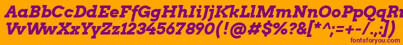 フォントArvo ffy – オレンジの背景に紫のフォント