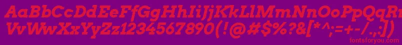 フォントArvo ffy – 紫の背景に赤い文字