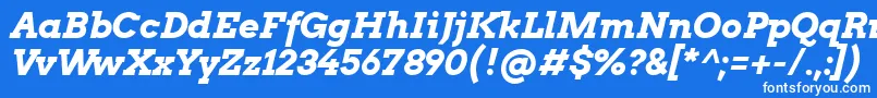 フォントArvo ffy – 青い背景に白い文字