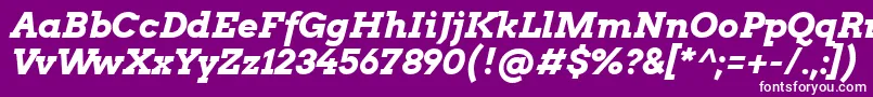 Czcionka Arvo ffy – białe czcionki na fioletowym tle