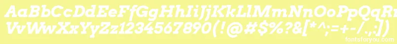 フォントArvo ffy – 黄色い背景に白い文字