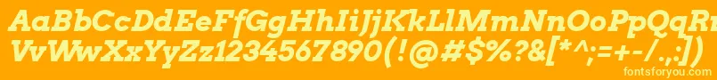 Arvo ffy Font – Yellow Fonts on Orange Background