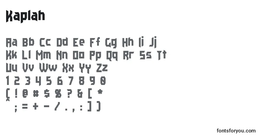 Kaplah-fontti – aakkoset, numerot, erikoismerkit