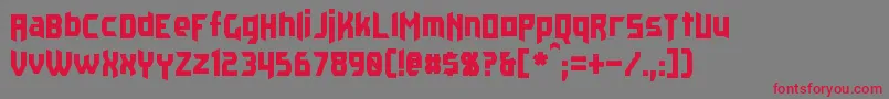 フォントKaplah – 赤い文字の灰色の背景