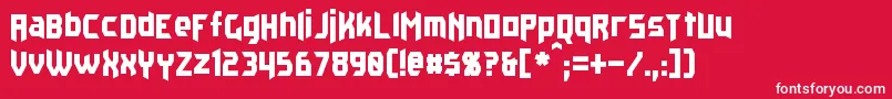 フォントKaplah – 赤い背景に白い文字