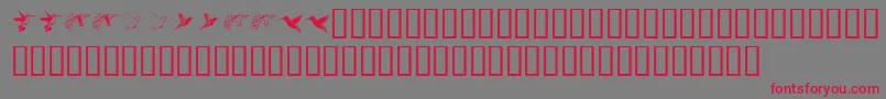 KrReneesHummingbirds Font – Red Fonts on Gray Background
