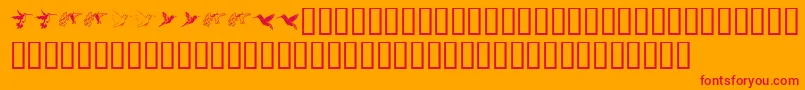 KrReneesHummingbirds Font – Red Fonts on Orange Background