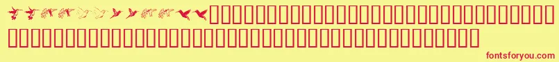 KrReneesHummingbirds Font – Red Fonts on Yellow Background