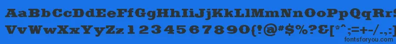 Czcionka SaddlebagBlack – czarne czcionki na niebieskim tle