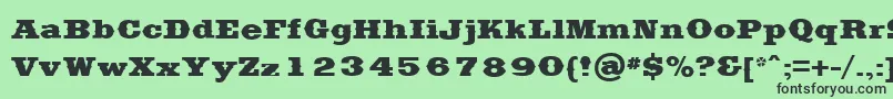 SaddlebagBlack-Schriftart – Schwarze Schriften auf grünem Hintergrund