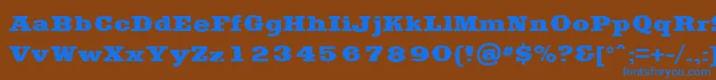 フォントSaddlebagBlack – 茶色の背景に青い文字