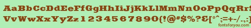 SaddlebagBlack Font – Brown Fonts on Green Background