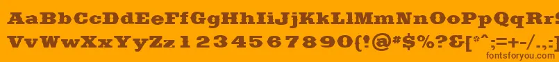 フォントSaddlebagBlack – オレンジの背景に茶色のフォント