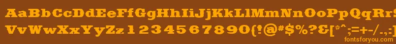 SaddlebagBlack Font – Orange Fonts on Brown Background