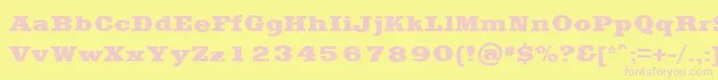 SaddlebagBlack Font – Pink Fonts on Yellow Background