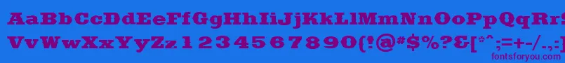 SaddlebagBlack Font – Purple Fonts on Blue Background