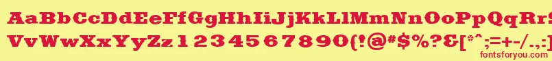 SaddlebagBlack Font – Red Fonts on Yellow Background