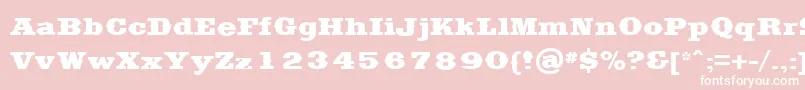 SaddlebagBlack-fontti – valkoiset fontit vaaleanpunaisella taustalla