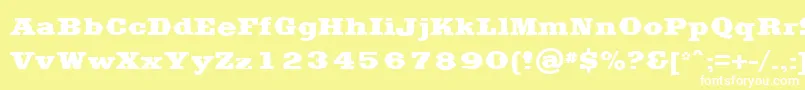 Шрифт SaddlebagBlack – белые шрифты на жёлтом фоне