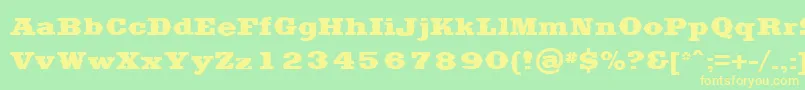 SaddlebagBlack-fontti – keltaiset fontit vihreällä taustalla