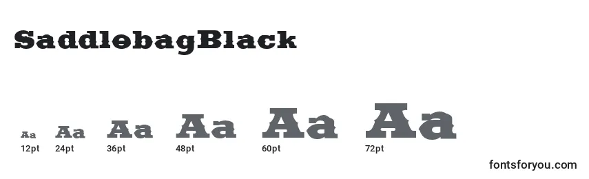 Размеры шрифта SaddlebagBlack