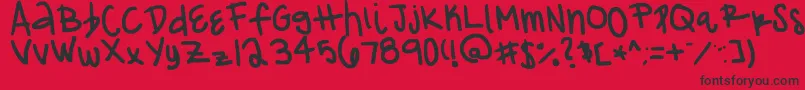 フォントFranciie – 赤い背景に黒い文字