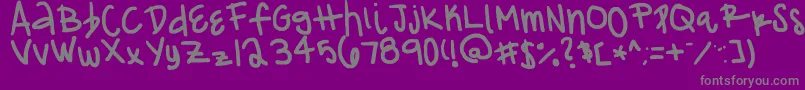 Franciie-Schriftart – Graue Schriften auf violettem Hintergrund