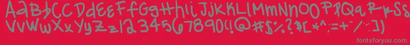 Franciie-Schriftart – Graue Schriften auf rotem Hintergrund
