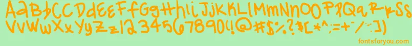 Franciie-Schriftart – Orangefarbene Schriften auf grünem Hintergrund