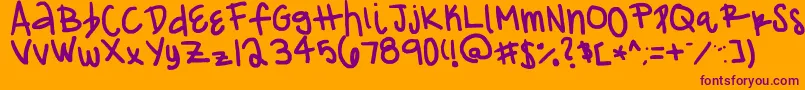 Franciie Font – Purple Fonts on Orange Background