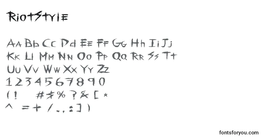 Fuente RiotStyle - alfabeto, números, caracteres especiales